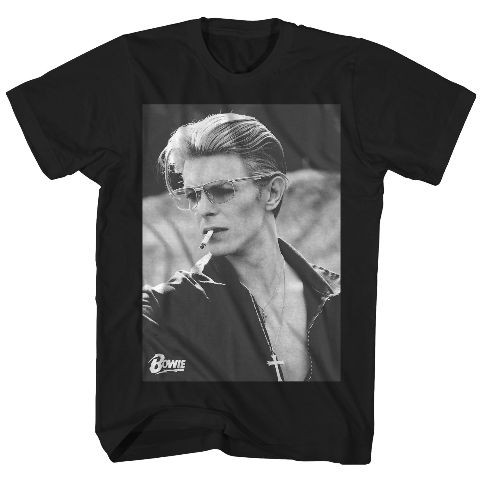 David Bowie T Shirt X Smoking Portrait rouge nouveau officiel Homme Noir